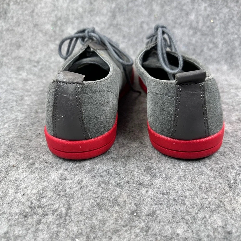 Clae Ellington Mens Grey Suede Low Top Sneakers Red Sole CLA01246 Size 9